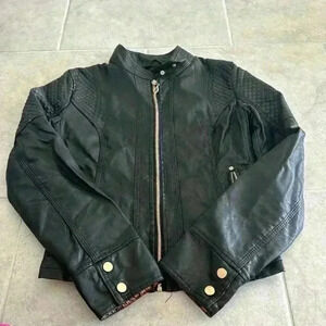 Black Leopard Leather Jacket